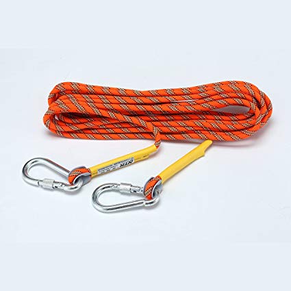 MUMAI Life Saving Emergency Survival rope Outdoor Climbing equipment with 2 Rock Hooks 32ft 64ft 98ft 164ft 328ft Diameter 8mm (Orange)