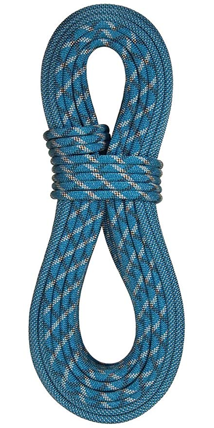 BlueWater Ropes 10.2mm Eliminator Standard Dynamic Single Rope (Bi-Pattern Blue, 60M)