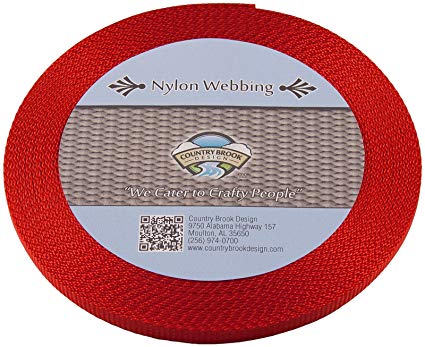 Country Brook Design 3/8 Inch Red Heavy Nylon Webbing (300 Yards)