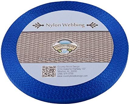 Country Brook Design 3/8 Inch Royal Blue Heavy Nylon Webbing, 300 Yards