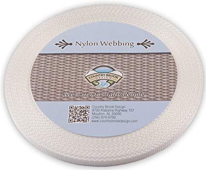 Country Brook Design 3/8 Inch White Heavy Nylon Webbing, 300 Yards