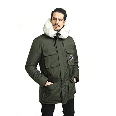 PUREMSX Mens Winter Jacket, Extremely Thicken Fur Hooded Anorak Parka Padded Jacket